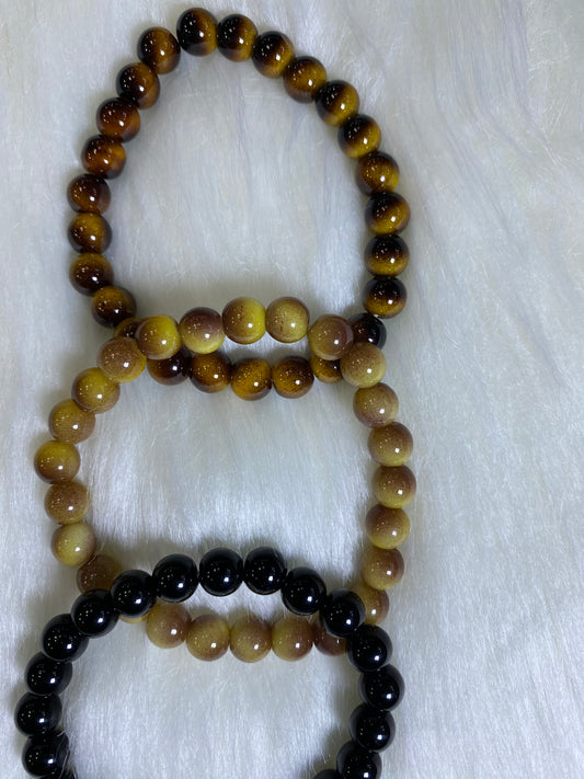 Natural Stone Protection Bracelet – Boho Spiritual Charm & Wealth Attraction Jewelry (Unisex)