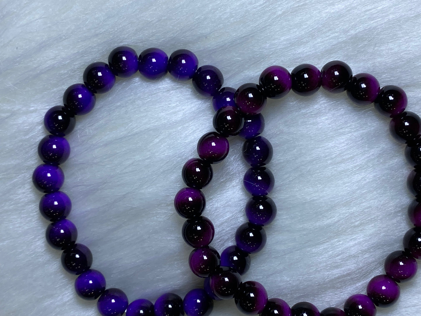 Blue & Purple Natural Stone Elastic Bracelet – Handcrafted, Durable & Stylish Unisex Jewelry